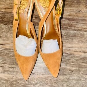 Vince Camuto Tan Suede Heels